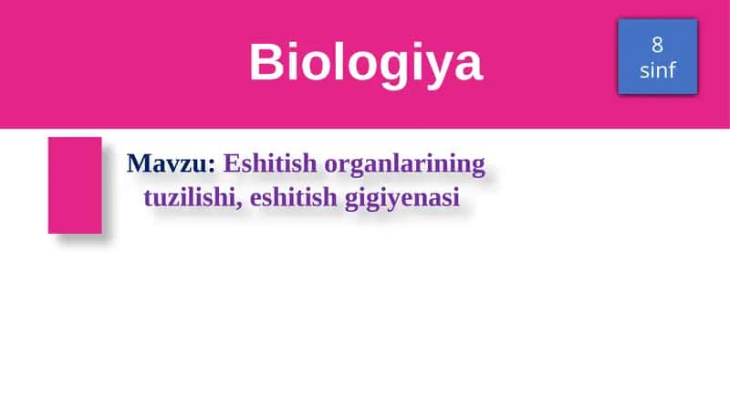 Eshitish organlarining tuzilishi, eshitish gigiyenasi 1