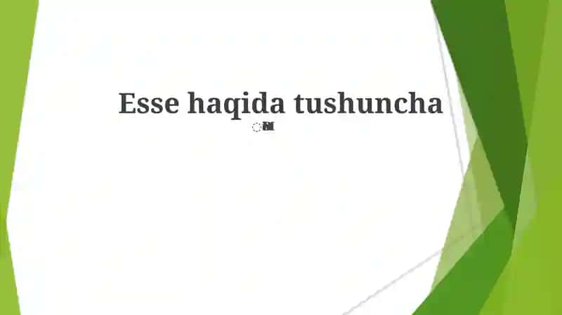 Esse haqida tushuncha 1