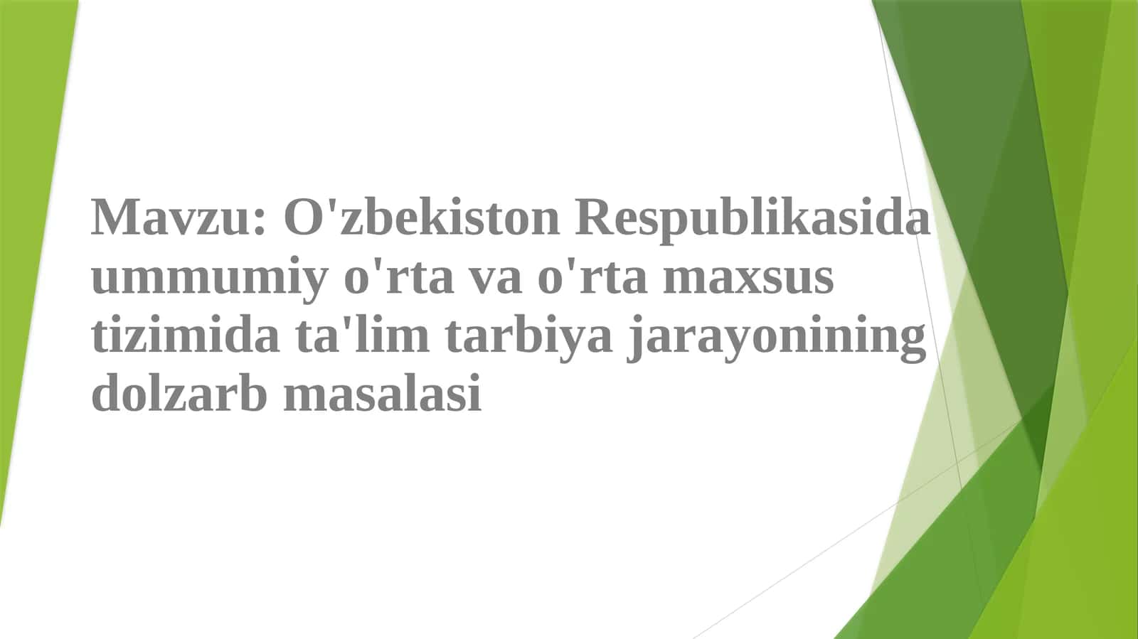 Xalq ta'lim tizimi Respublikamiz iqtisodiy va madaniy rivojlanishda ustuvor soha 1