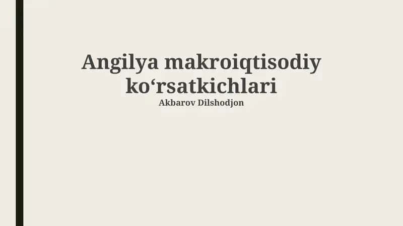 Angilya makroiqtisodiy koʻrsatkichlari 1