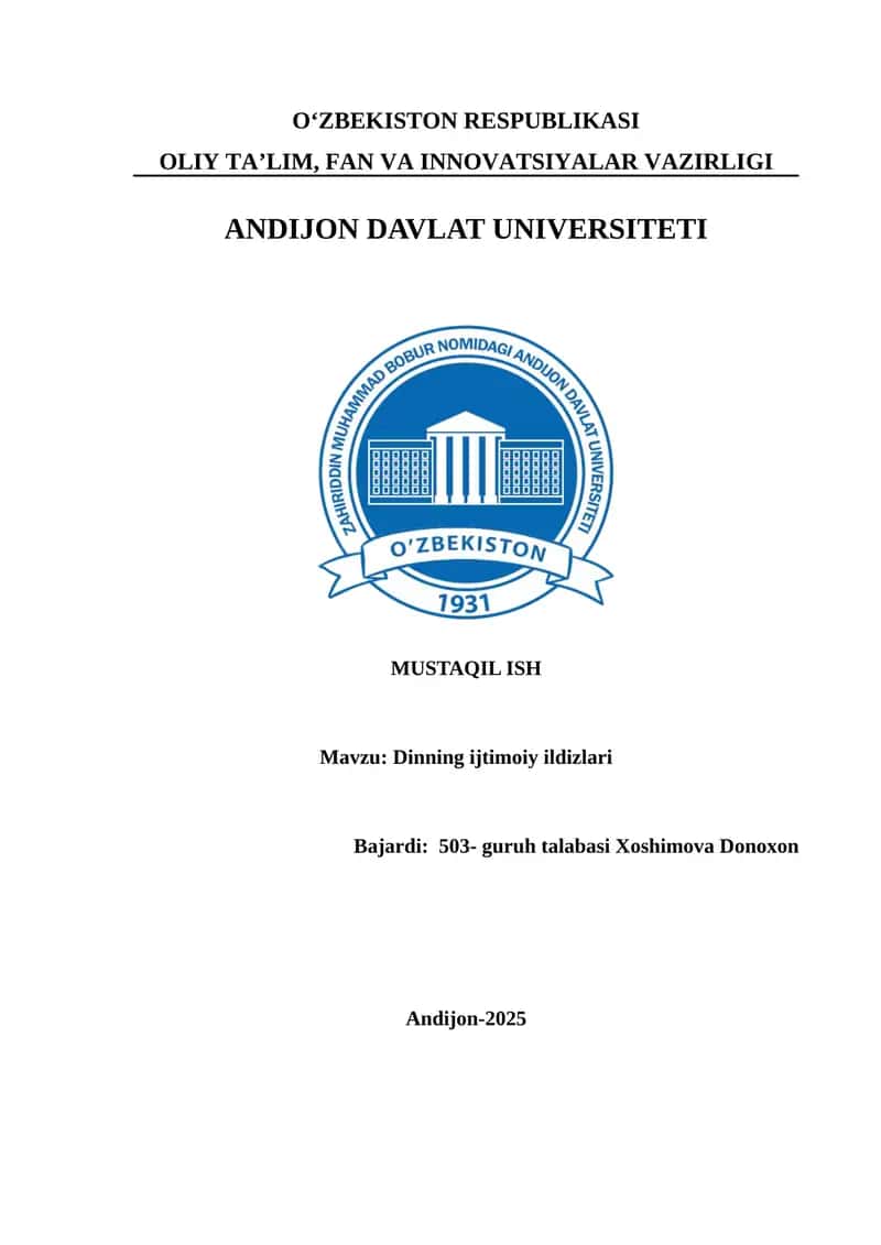 Dinning ijtimoiy ildizlari 1