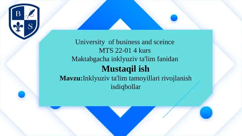 Inklyuziv ta'lim tamoyillari rivojlanish isdiqbollar 1