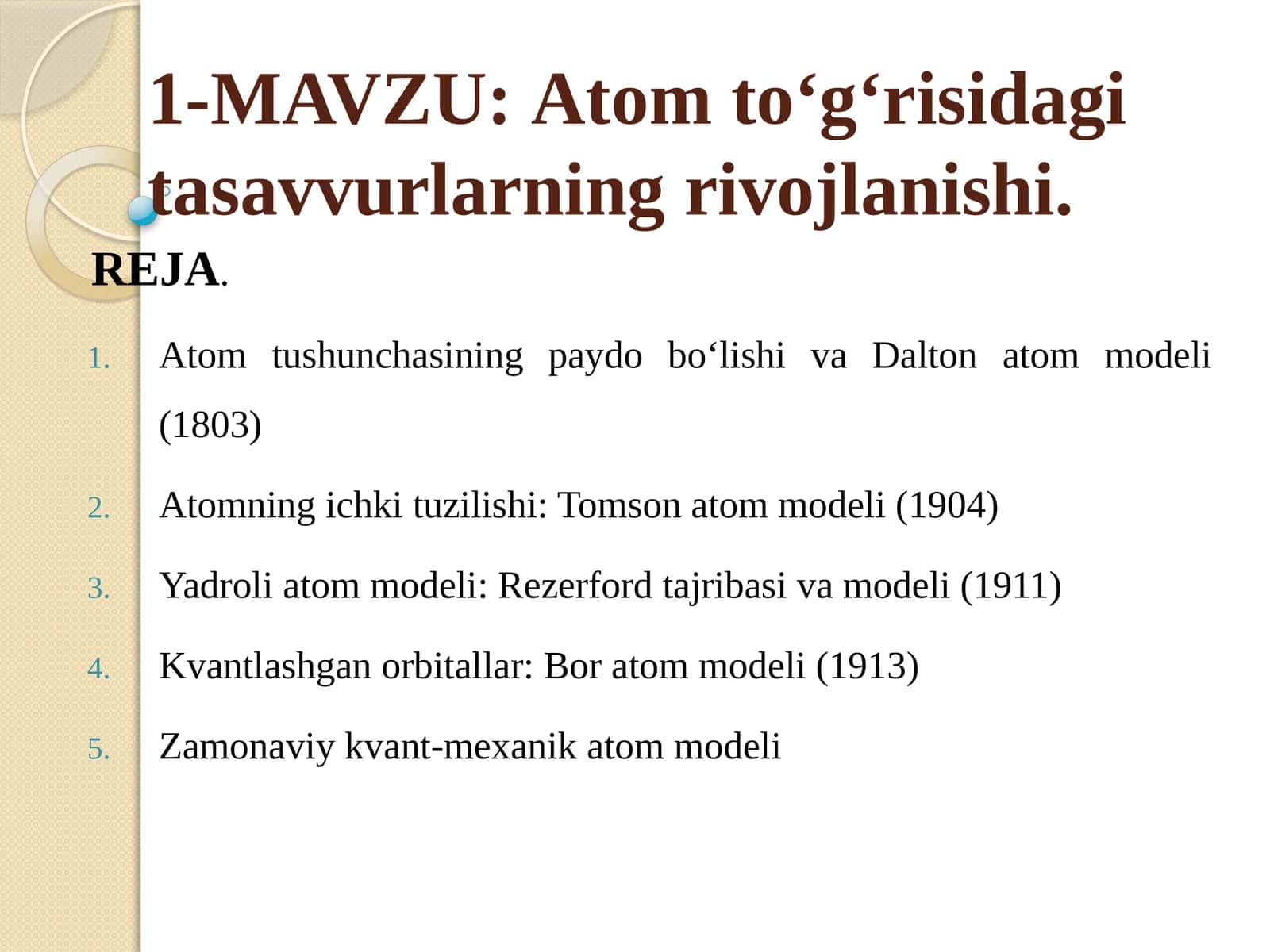Atom modellari 1