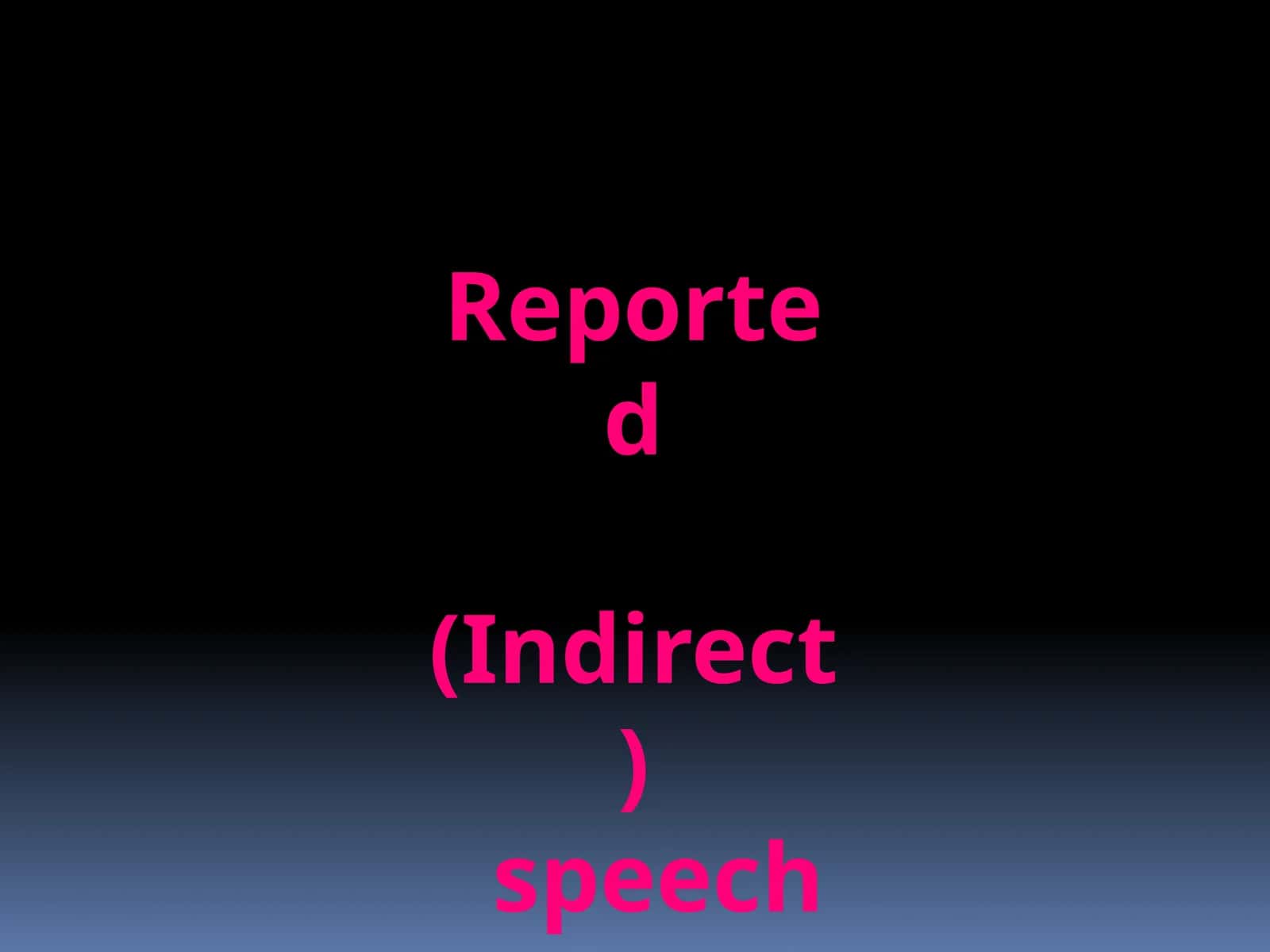 Reported speech in Present 1