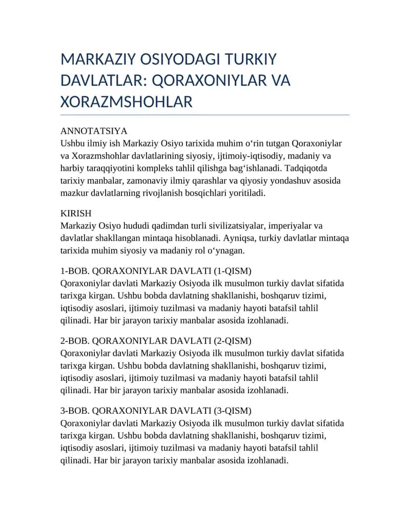 Qoraxoniylar va Xorazmshohlar 1