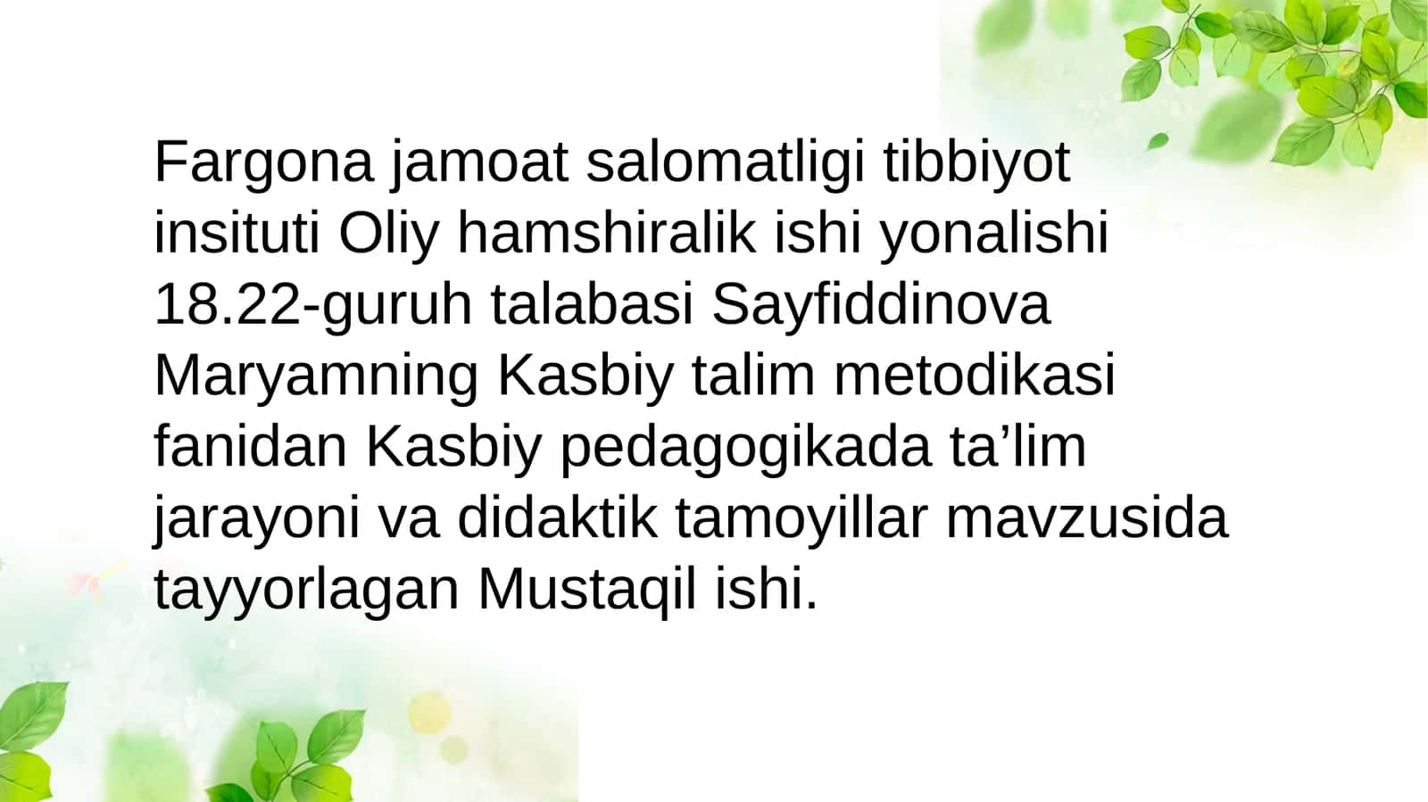 Kasbiy pedagogikada ta’lim jarayoni va didaktik tamoyillar 1