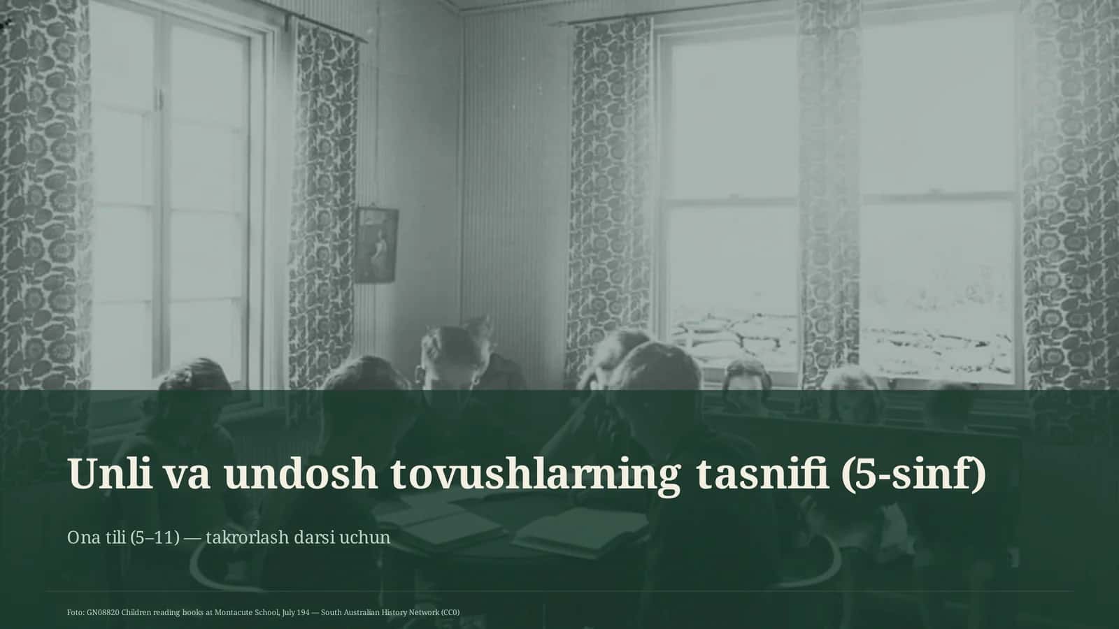 Unli va undosh tovushlarning tasnifi (5-sinf) 1