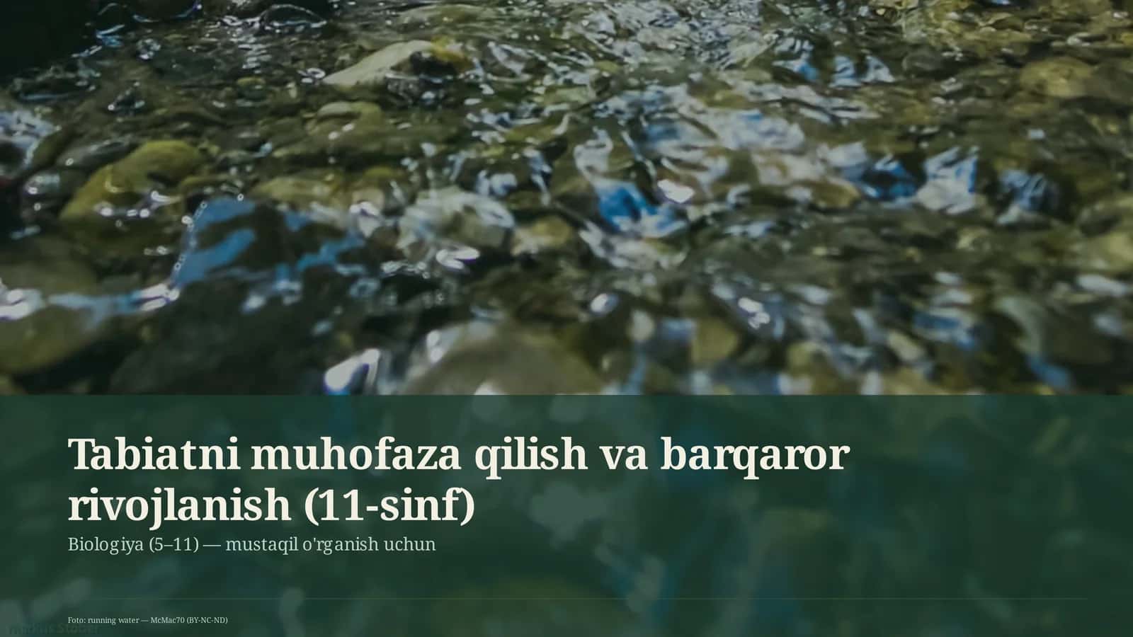 Tabiatni muhofaza qilish va barqaror rivojlanish (11-sinf) 1