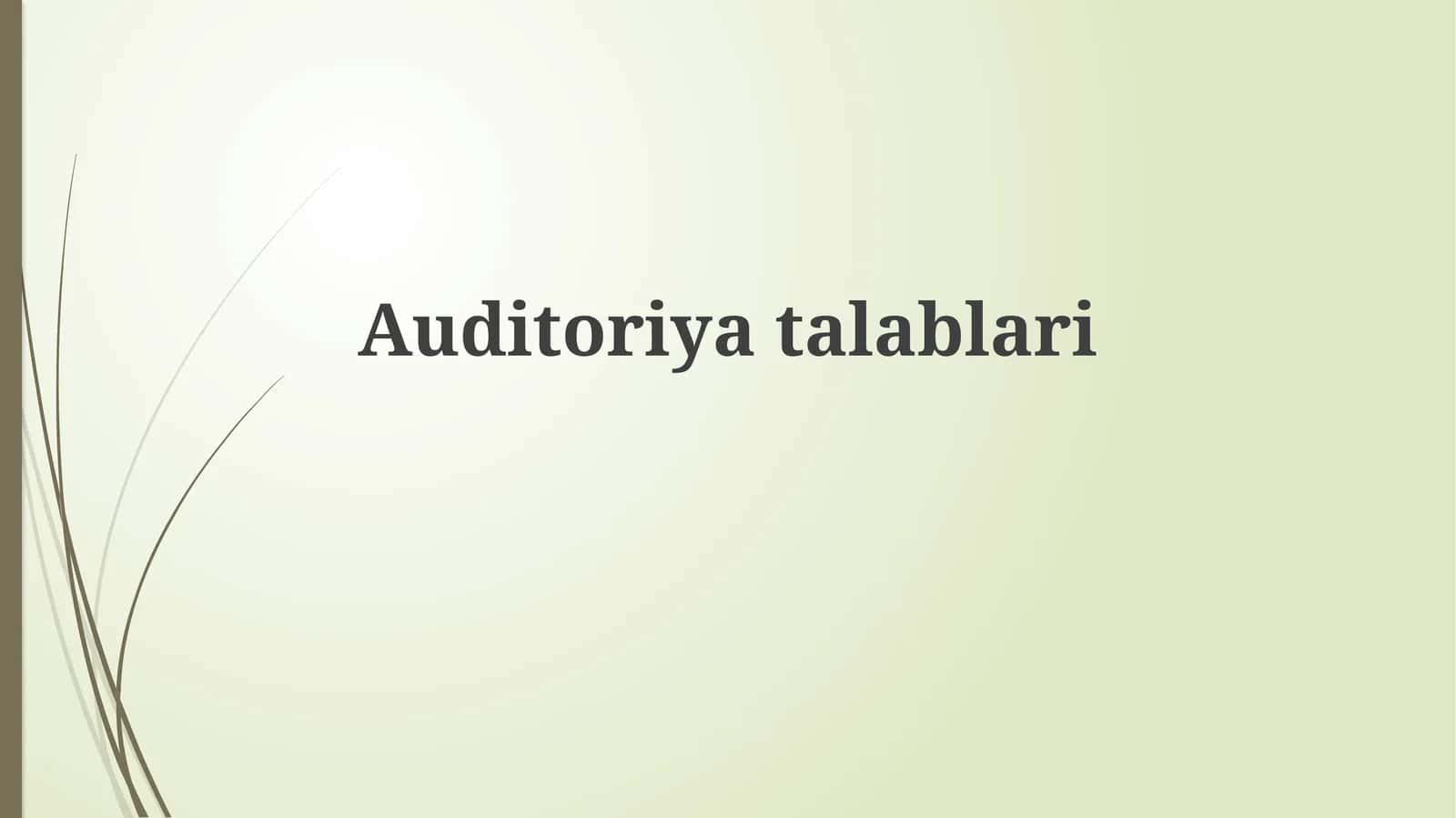Auditoriyatalablari 1
