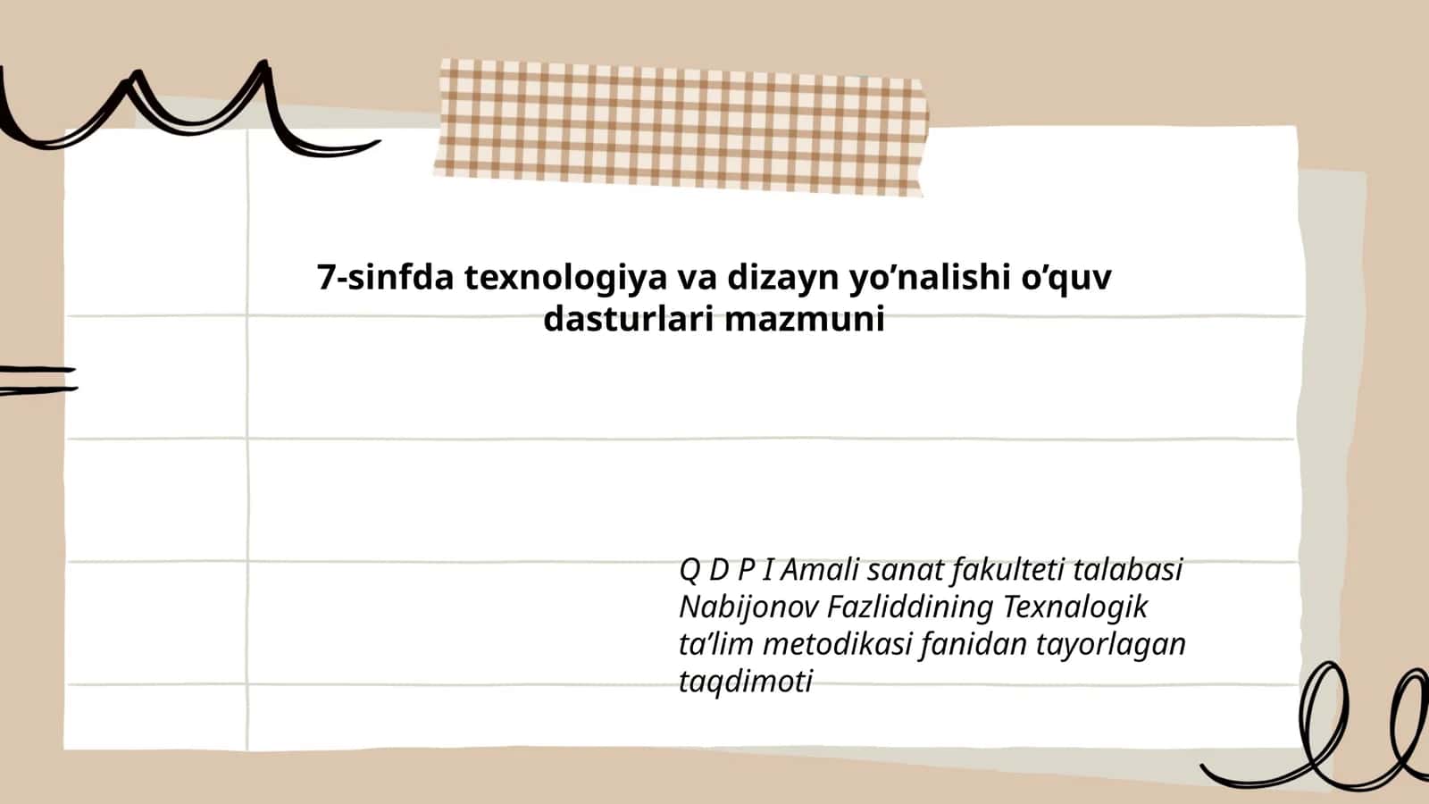 7-sinfda texnologiya va dizayn yo’nalishi o’quv dasturlari mazmuni 1