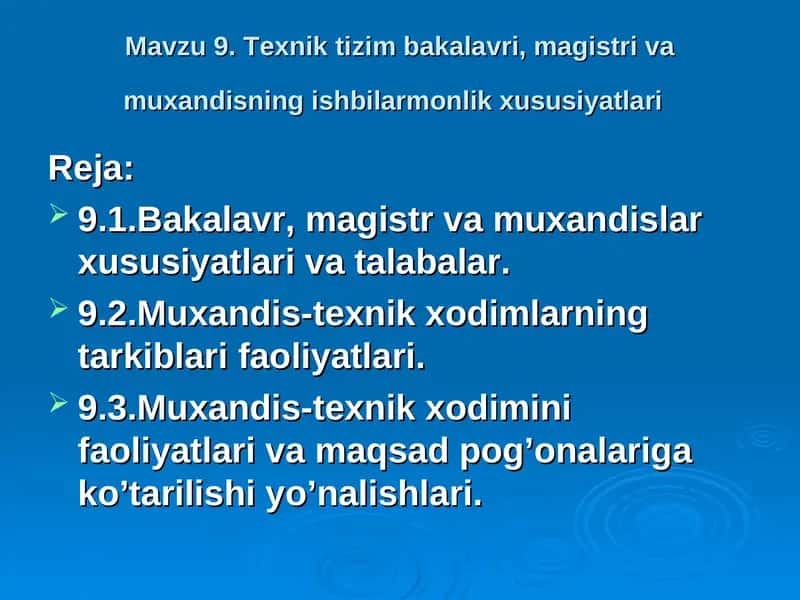 Muxandis-texnik xodimlarning tarkiblari faoliyatlari 1