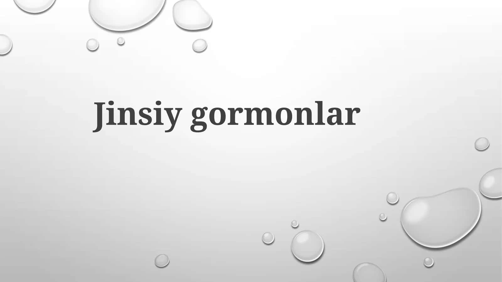 Jinsiy gormonlar 1