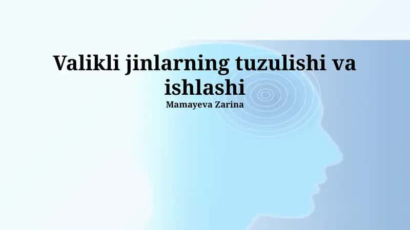Tanlangan jinlarning tuzulishi va ishlashi 1