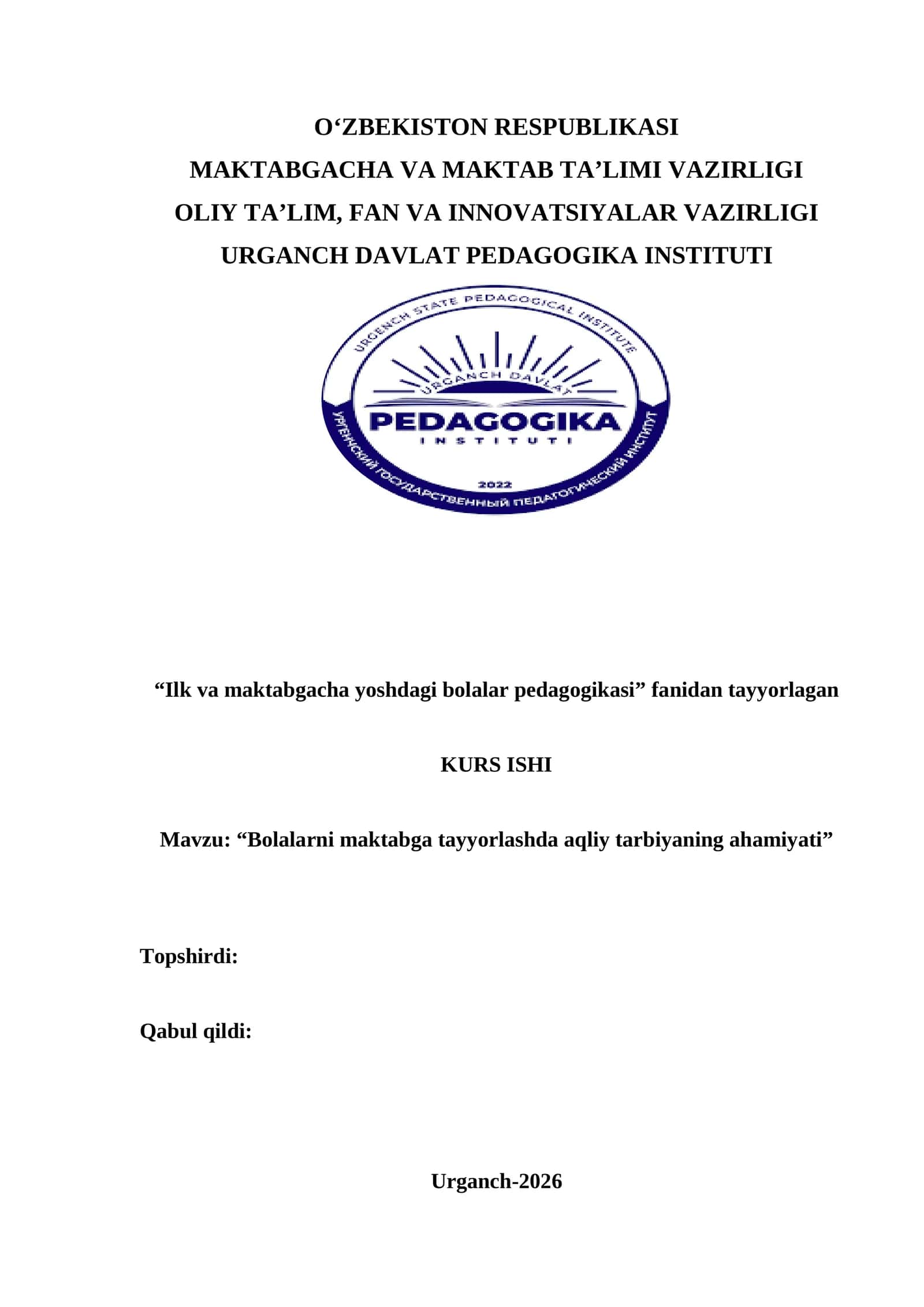Bolalarni maktabga tayyorlashda aqliy tarbiyaning ahamiyati 1