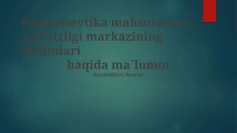 Farmatsevtika mahsulotlari 1