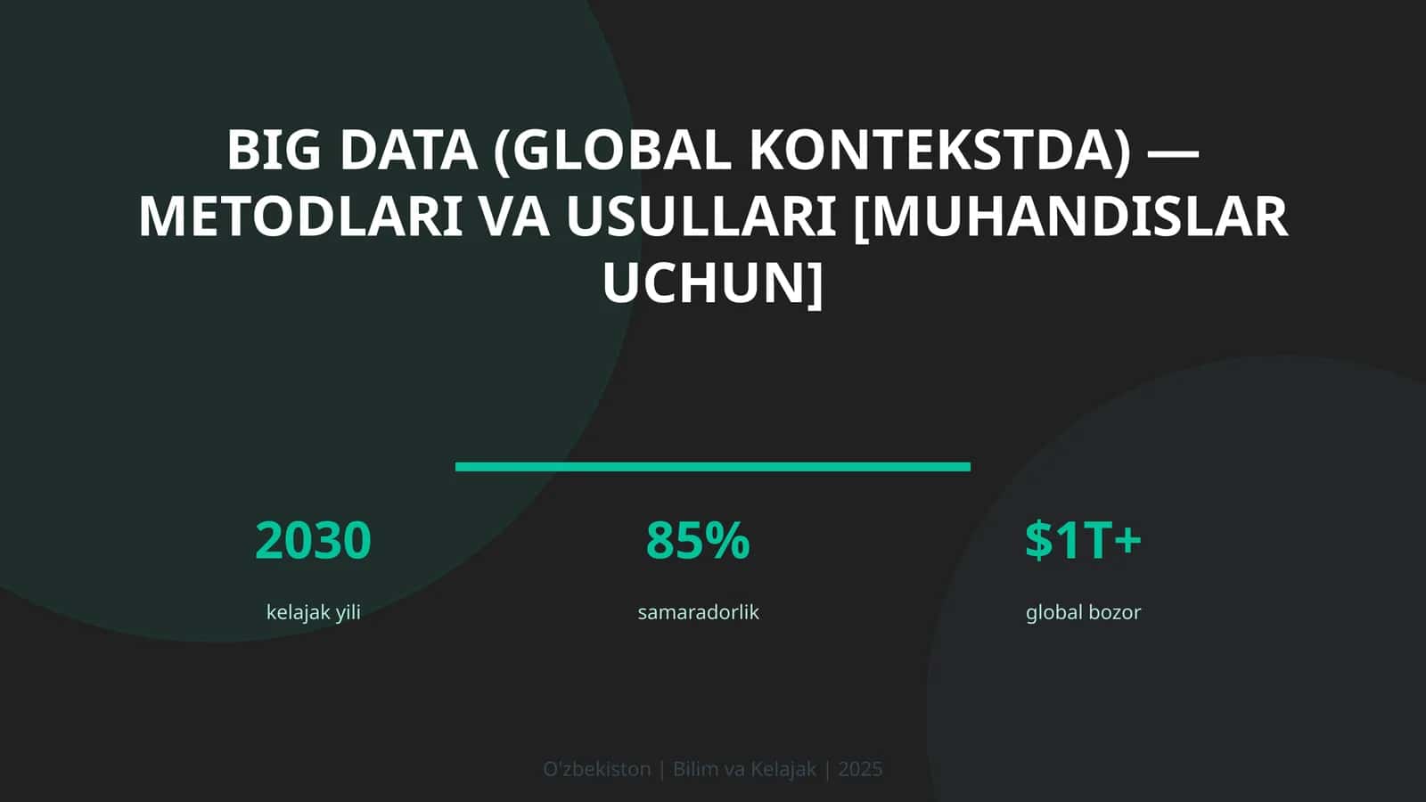 Big Data (GLOBAL KONTEKSTDA) — METODLARI VA USULLARI [MUHANDISLAR UCHUN] 1
