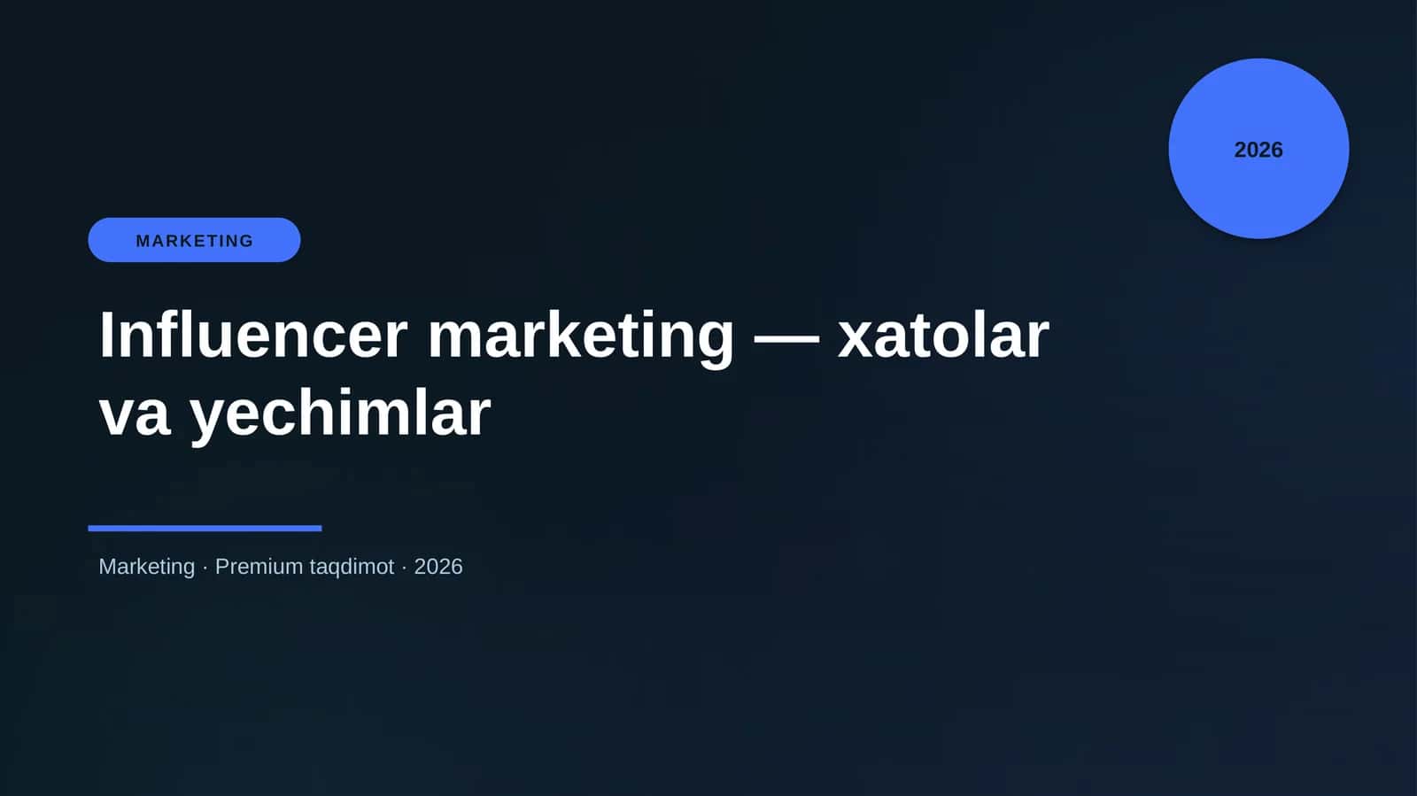 Influencer marketing — xatolar va yechimlar 1
