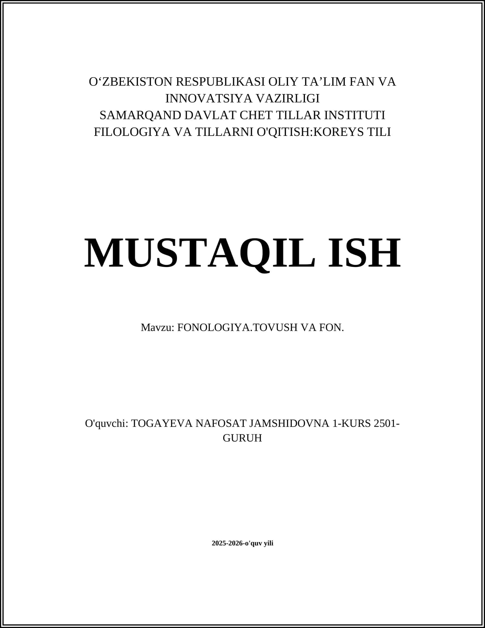 FONOLOGIYA.TOVUSH VA FON 1