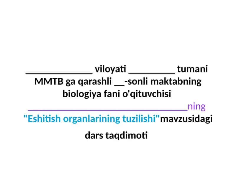 Eshitish organlarining tuzilishi 1