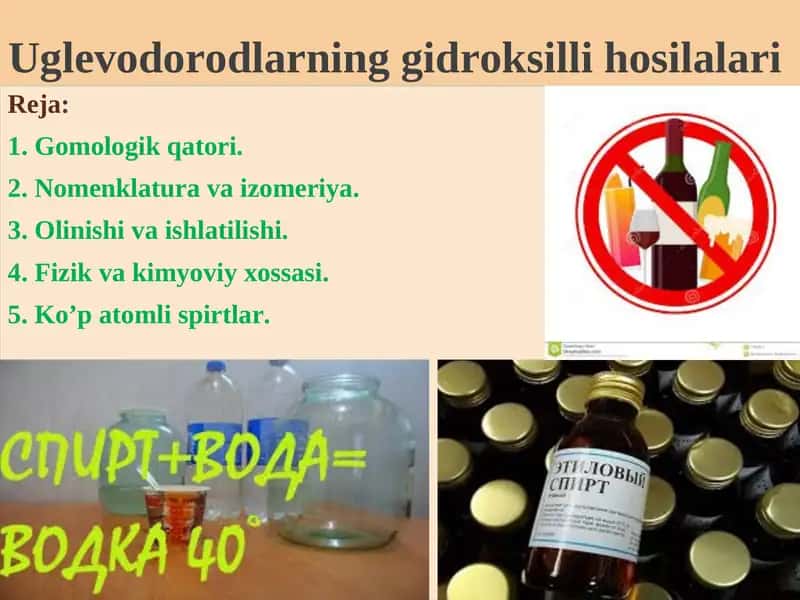 Uglevodorodlarning gidroksilli hosilalari 1