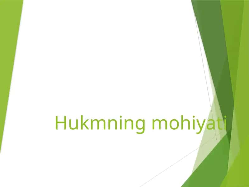 Hukmning mohiyati 1