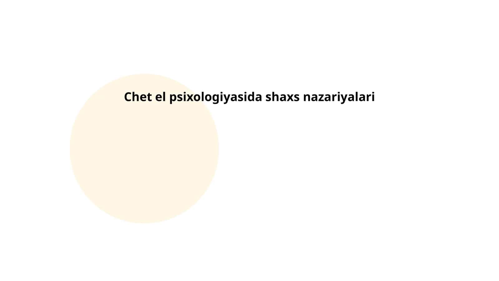Chet el psixologiyasida shaxs nazariyalari 1