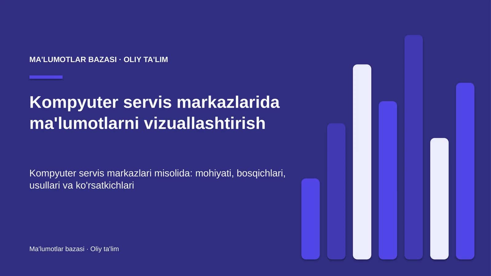 Kompyuter servis markazlarida ma'lumotlarni vizuallashtirish 1