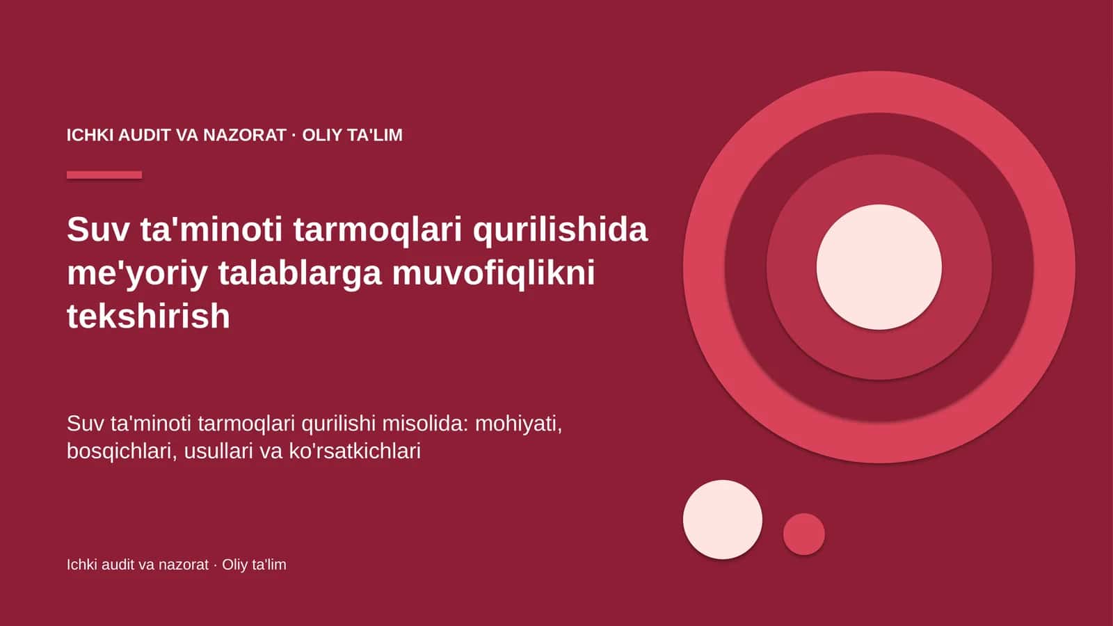 suv ta'minoti tarmoqlari qurilishida me'yoriy talablarga muvofiqlikni tekshirish 8127 1