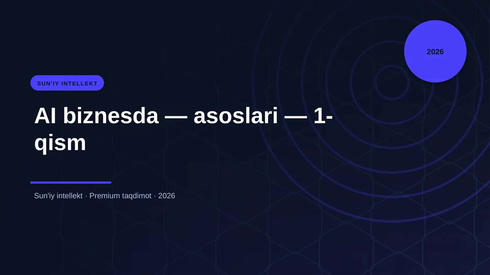AI biznesda — asoslari — 1-qism 1