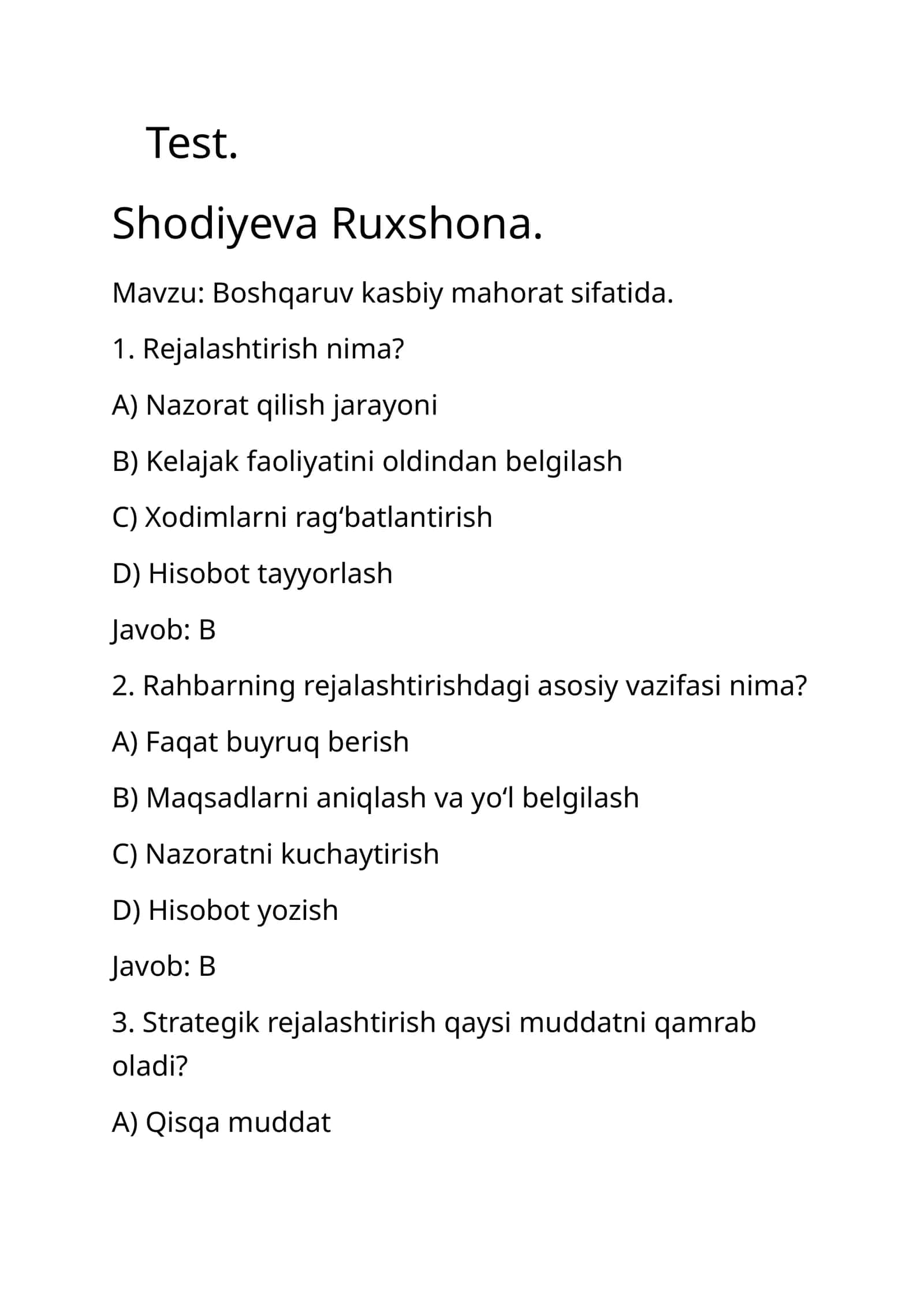 maktabgacha talim test 1