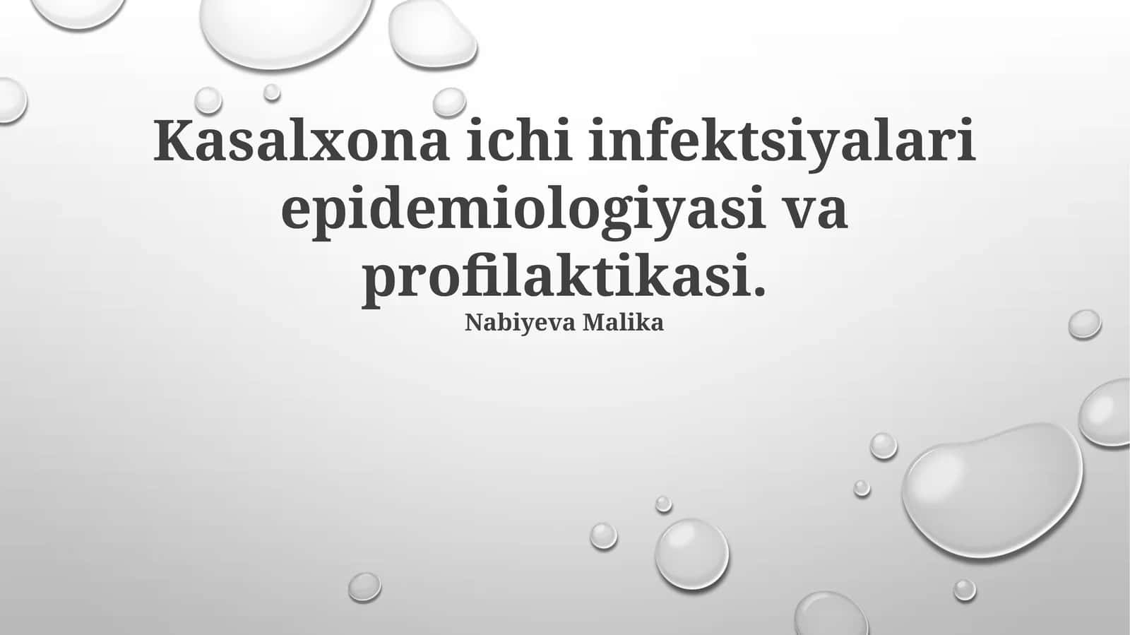 Kasalxona ichi infektsiyalari epidemiologiyasi va profilaktikasi 1