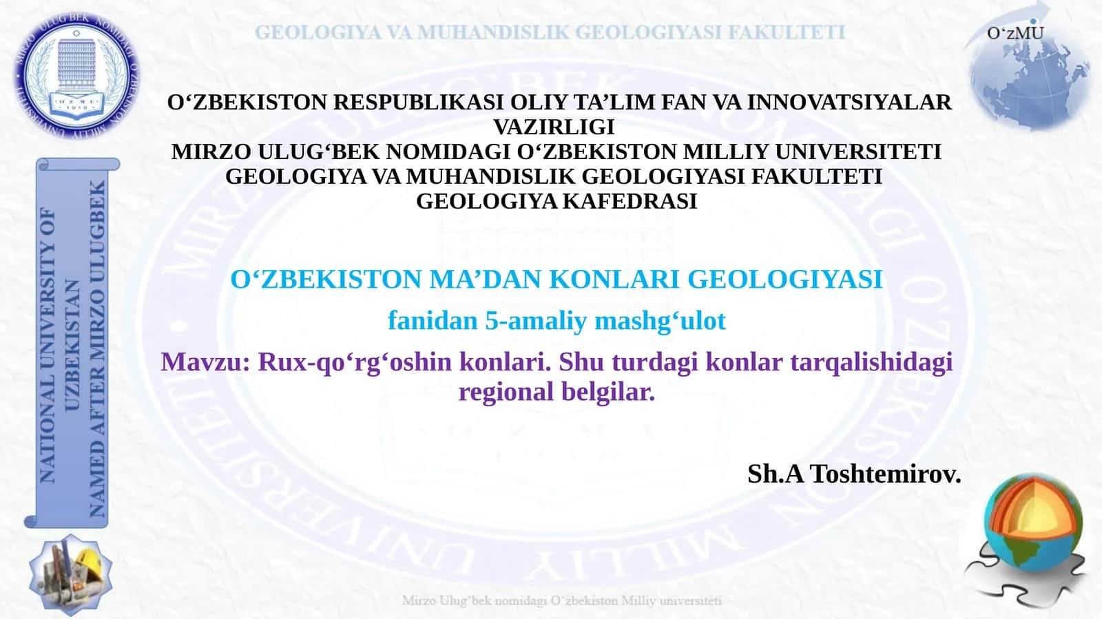 O‘zbekiston Ma’dan konlari Geologiyasi 1