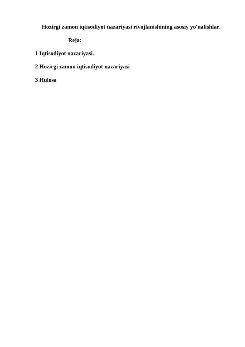 Iqtisodiyot nazariyasi 1