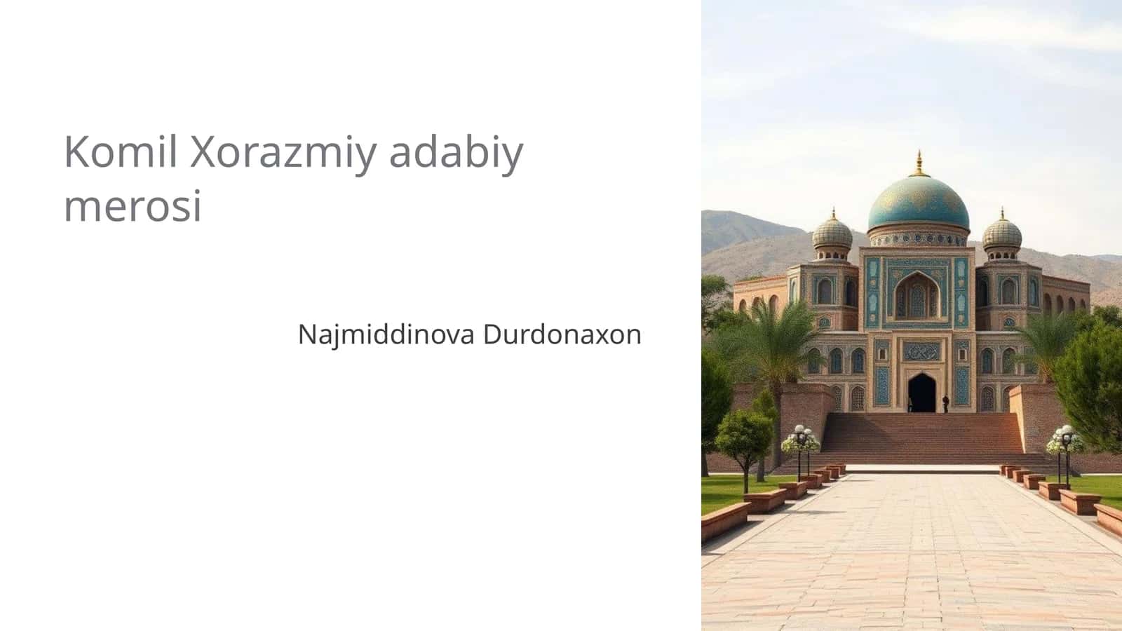 Komil Xorazmiy adabiy merosi 1