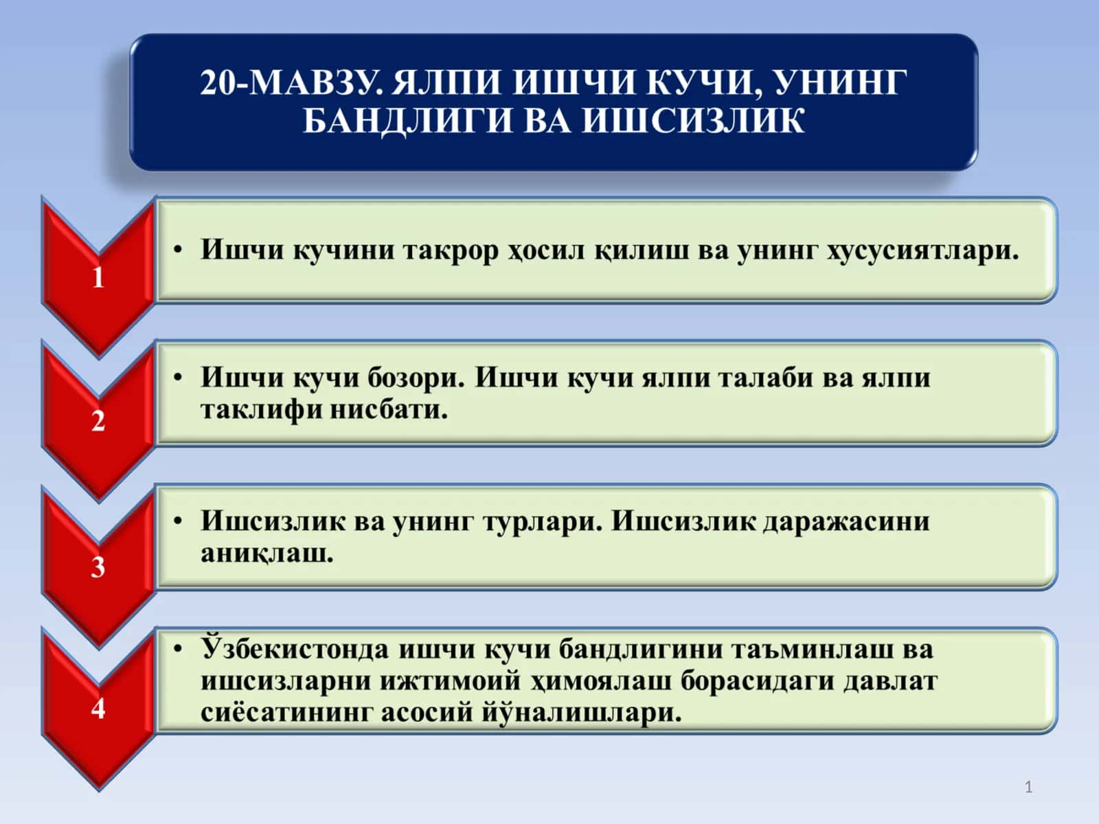 Ишчи кучи 1