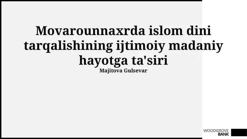 Islom dini tarqalishining ijtimoiy madaniy hayotga ta'siri 1