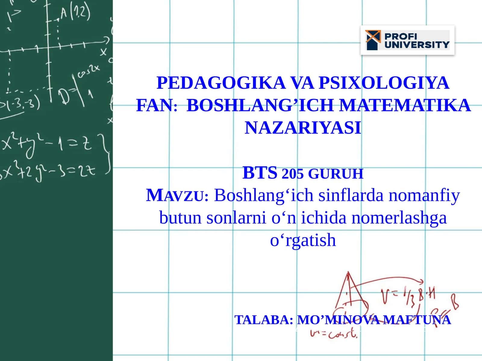 BOSHLANG’ICH MATEMATIKA NAZARIYASI 1