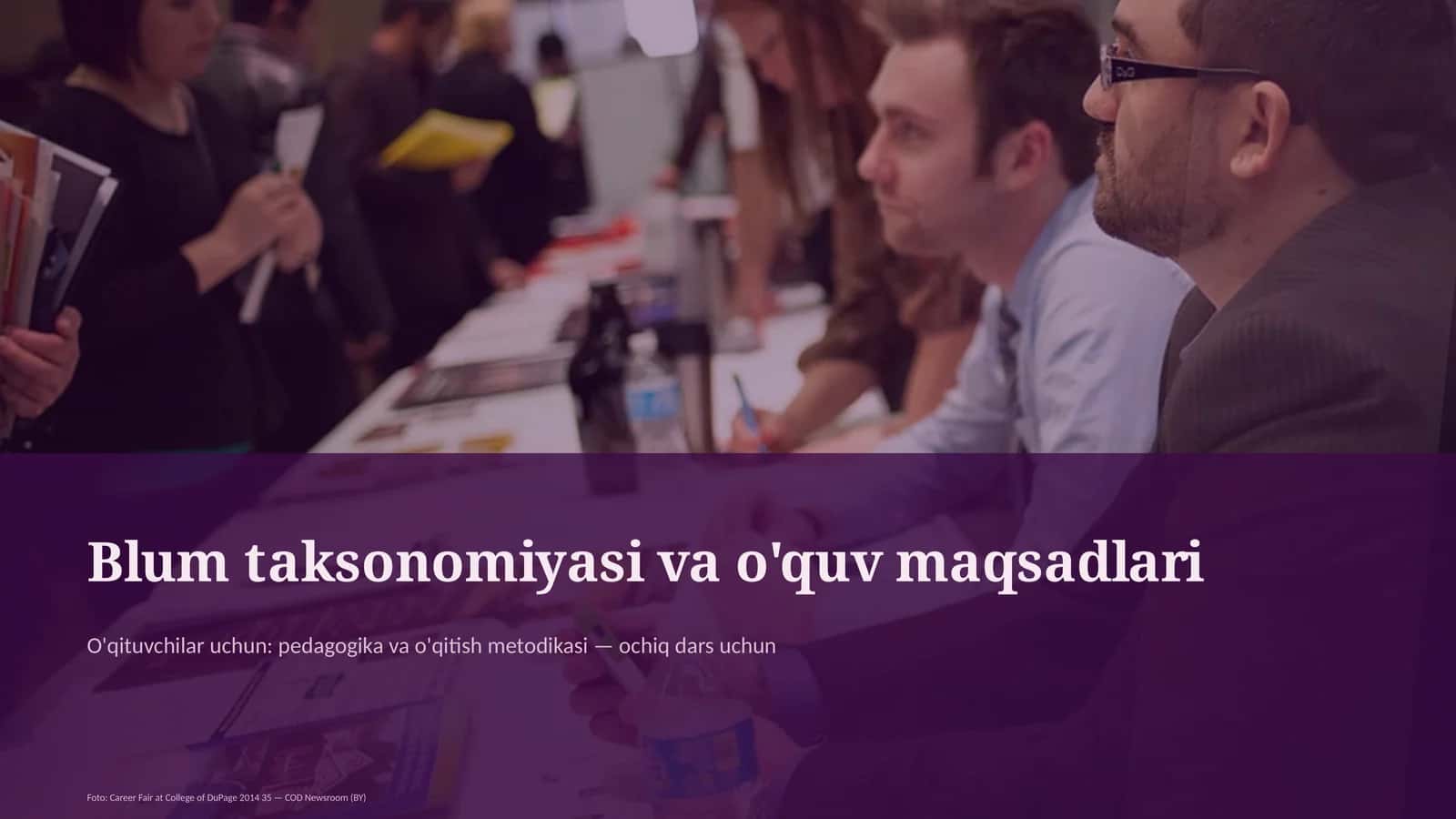 Blum taksonomiyasi va o'quv maqsadlari 1