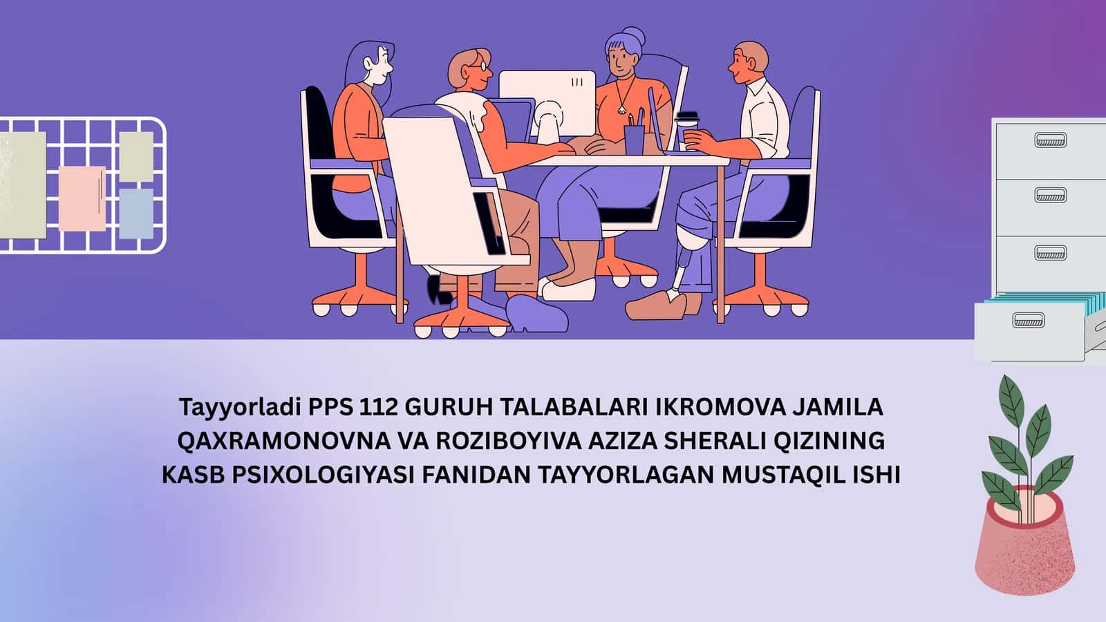 KASB PSIXOLOGIYASI FANIDAN TAYYORLAGAN MUSTAQIL ISHI 1