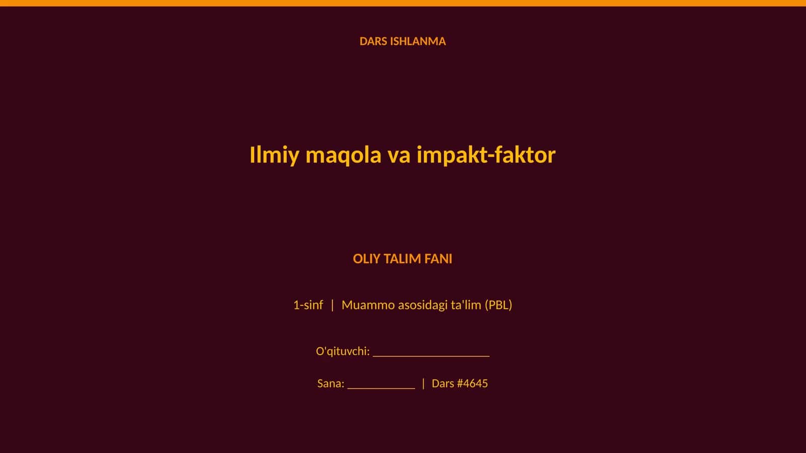 Ilmiy maqola va impakt-faktor 1