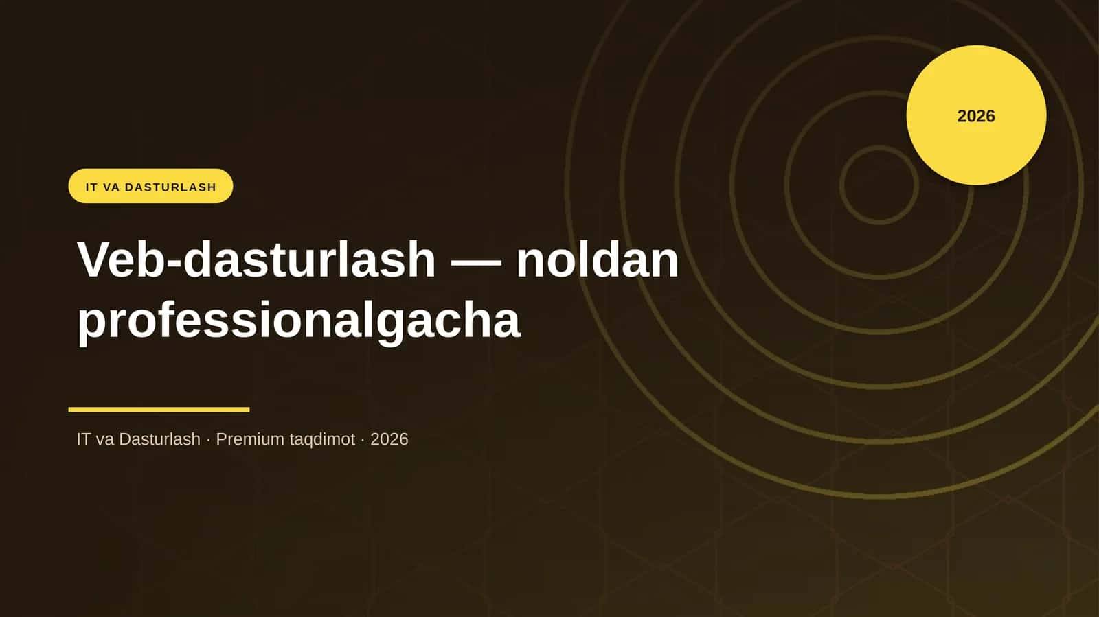 Veb-dasturlash — noldan professionalgacha 1