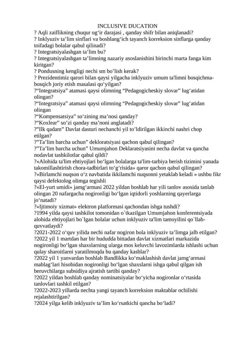 Inklyuziv ta’limning nazariy va amaliy asoslari 1