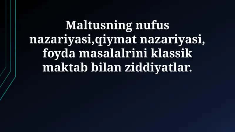 Maltusning nufus nazariyasi 1