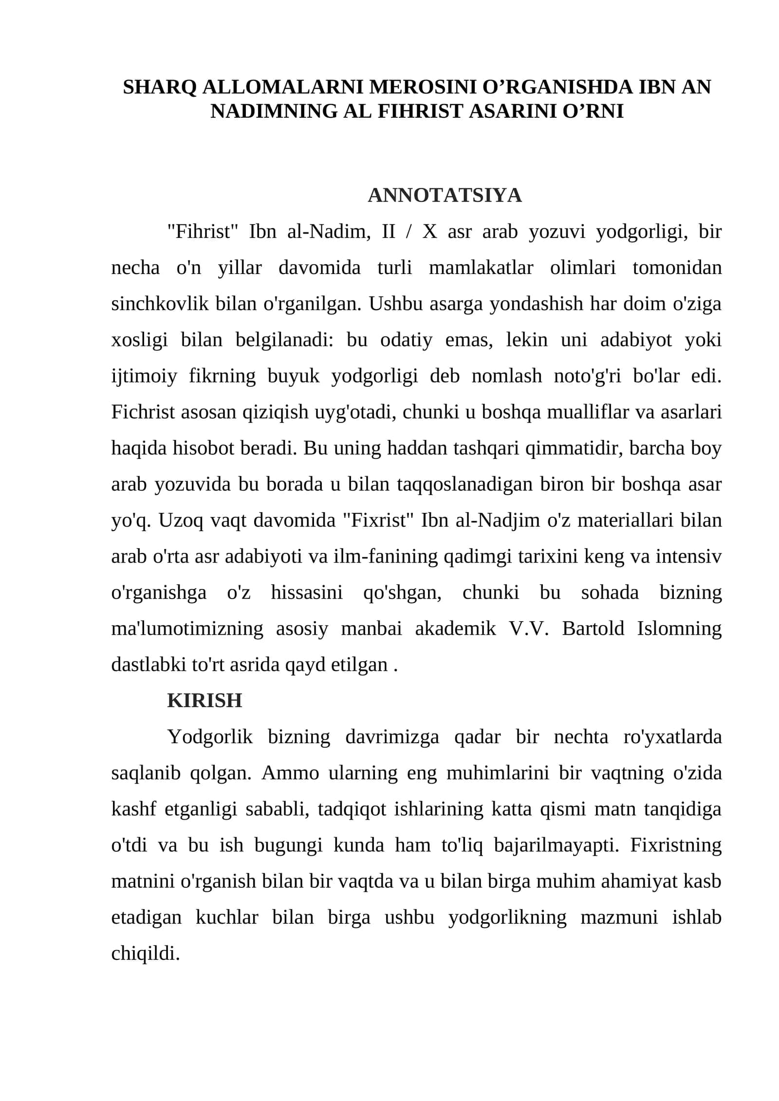 Fihrist Ibn al-Nadim 1