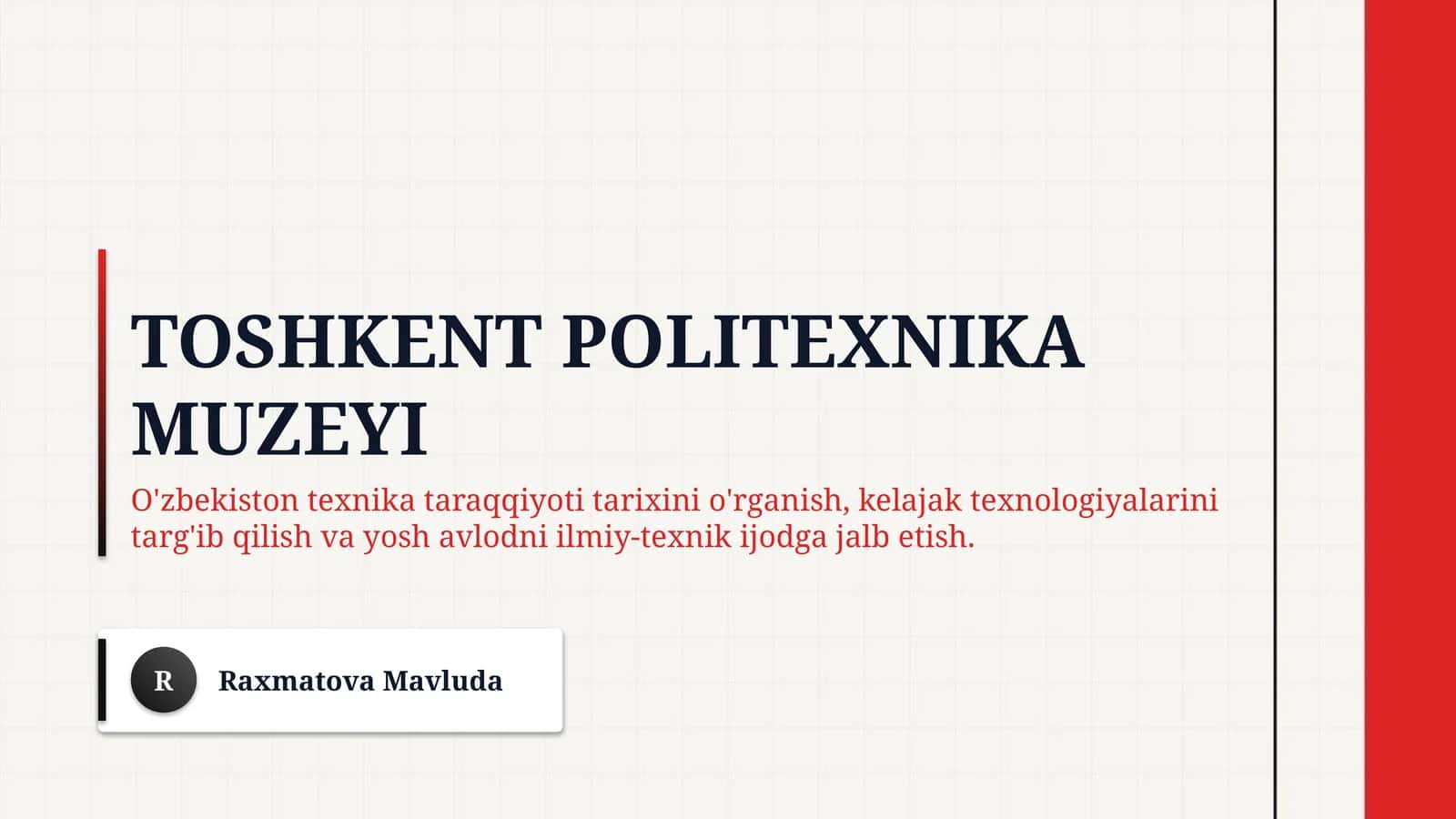 Toshkent politexnika muzeyi 1