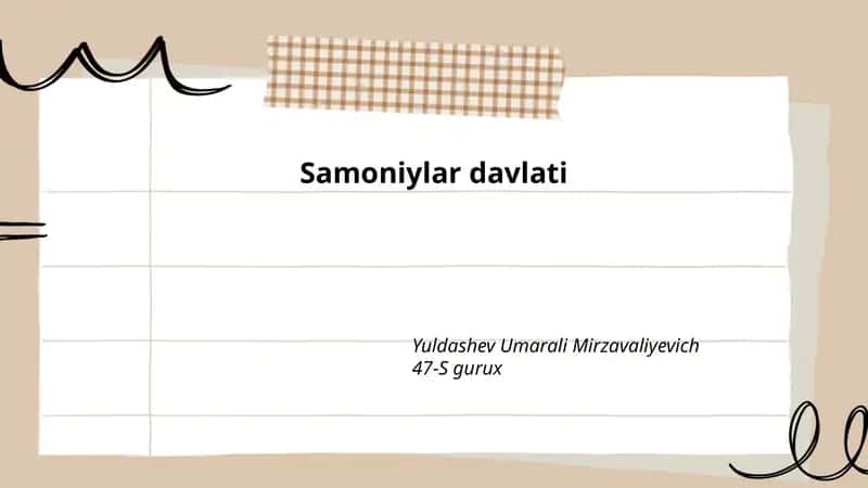 Samoniylar davlati tarixi 1