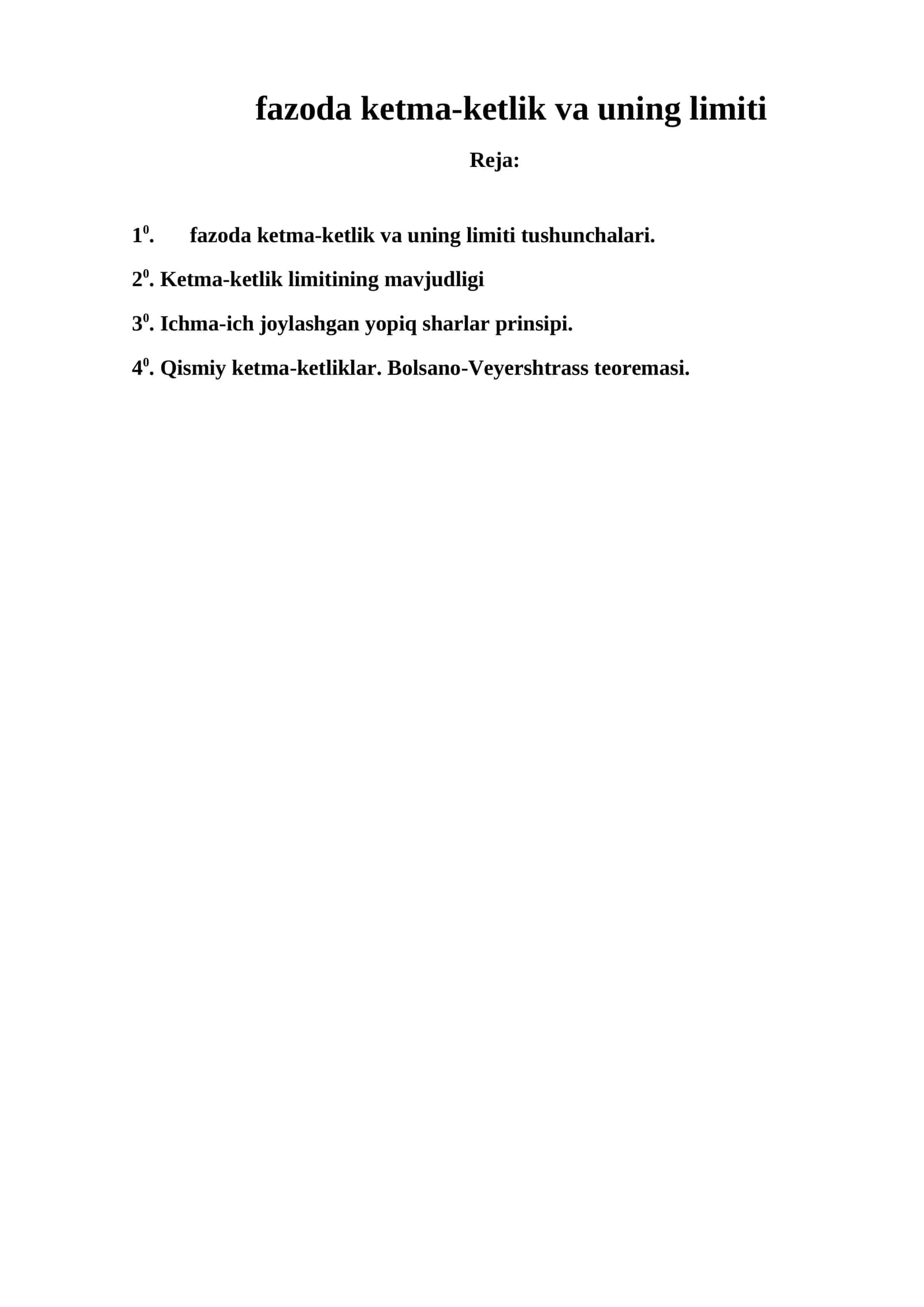 Ketma-ketlik limiti 1
