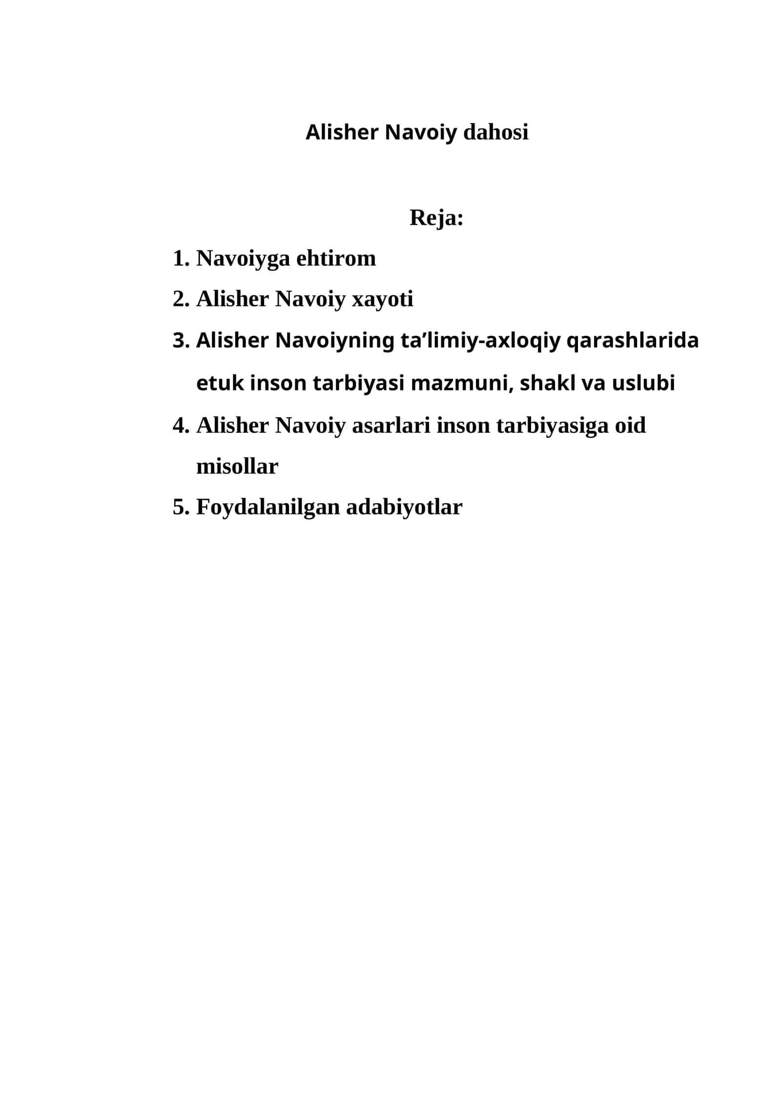 Alisher Navoiy dahosi 1