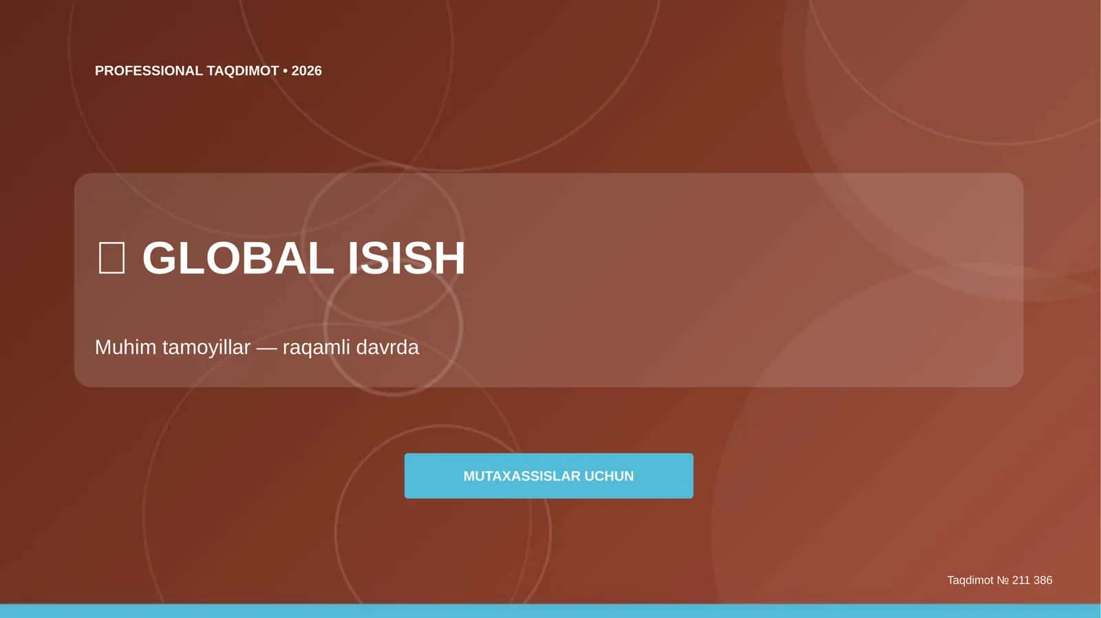 GLOBAL ISISH: MUTAXASSISLAR TAQDIMOTI 1