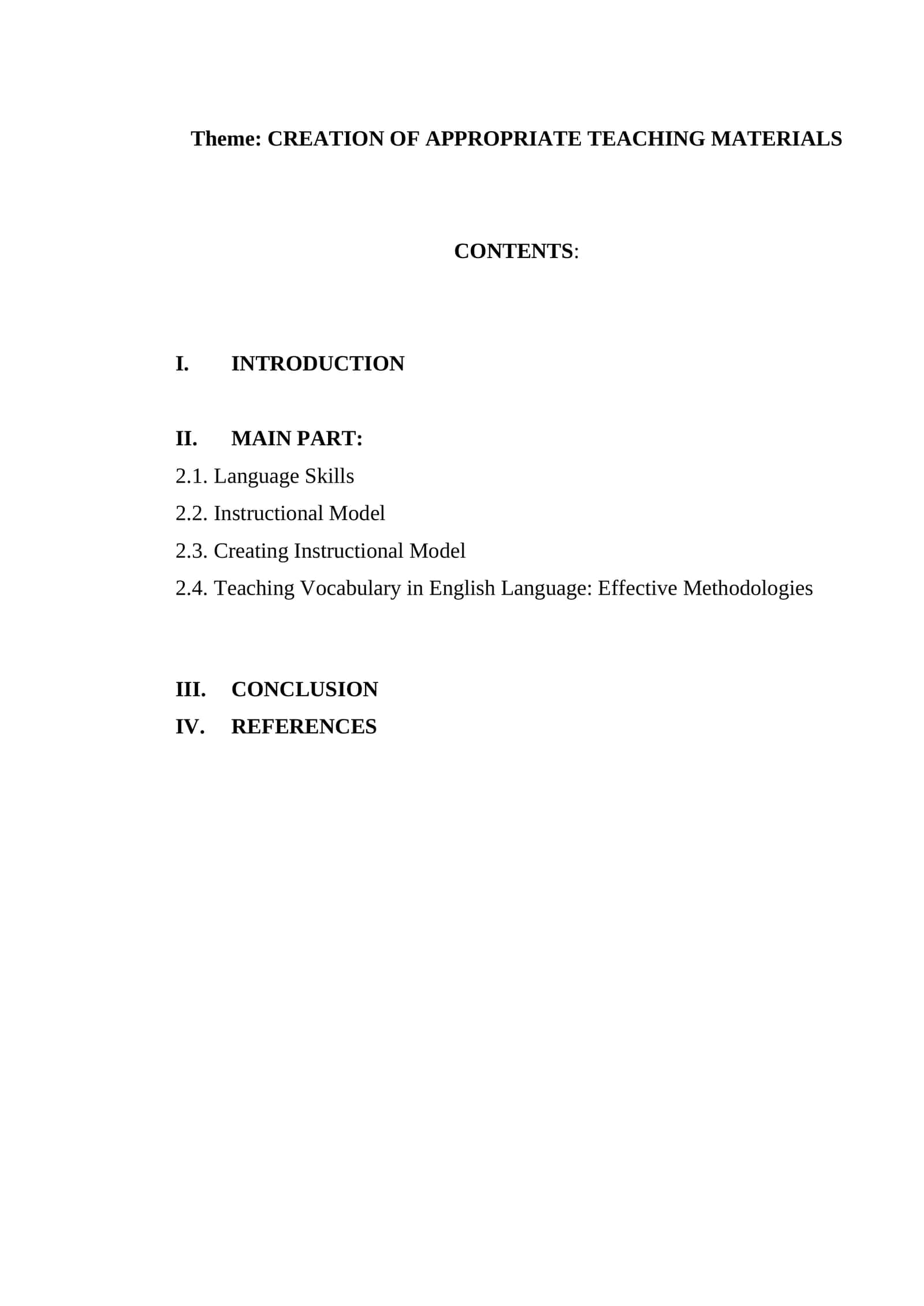 Creation of appropriate teaching materials 1